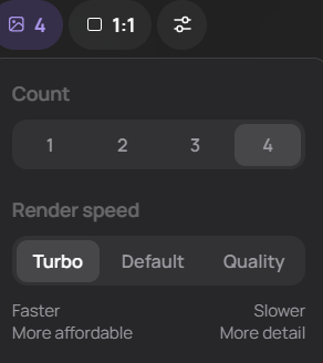 AI 무료 로고 이미지 생성 Ideogram Count Speed