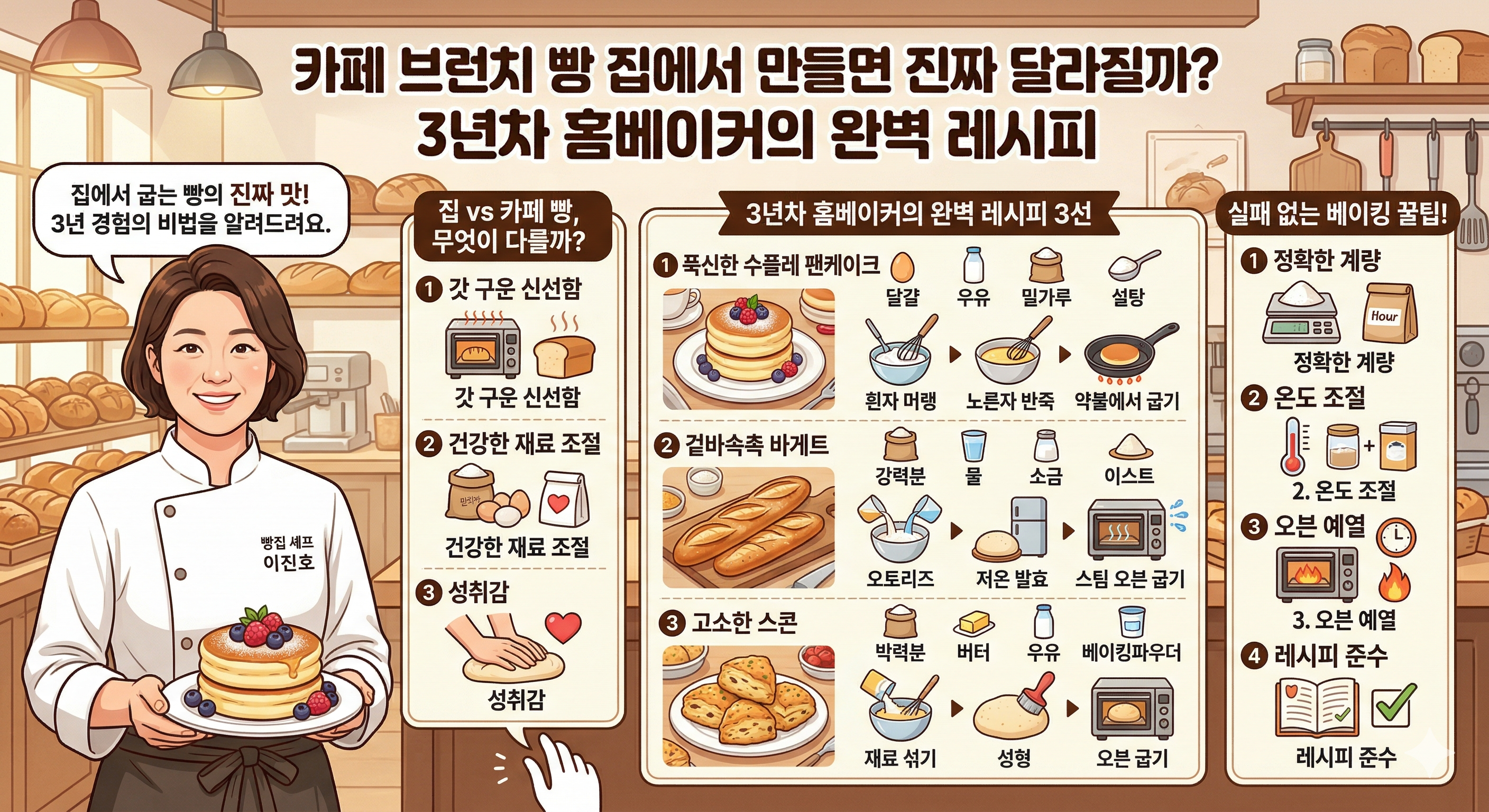 카페 브런치 빵