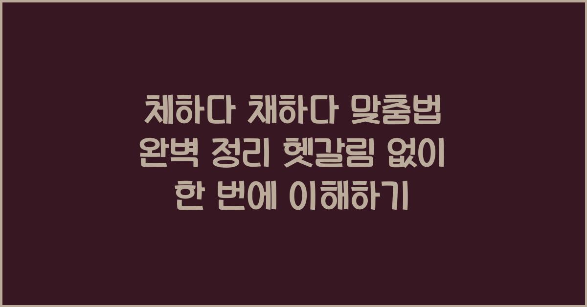 체하다 채하다