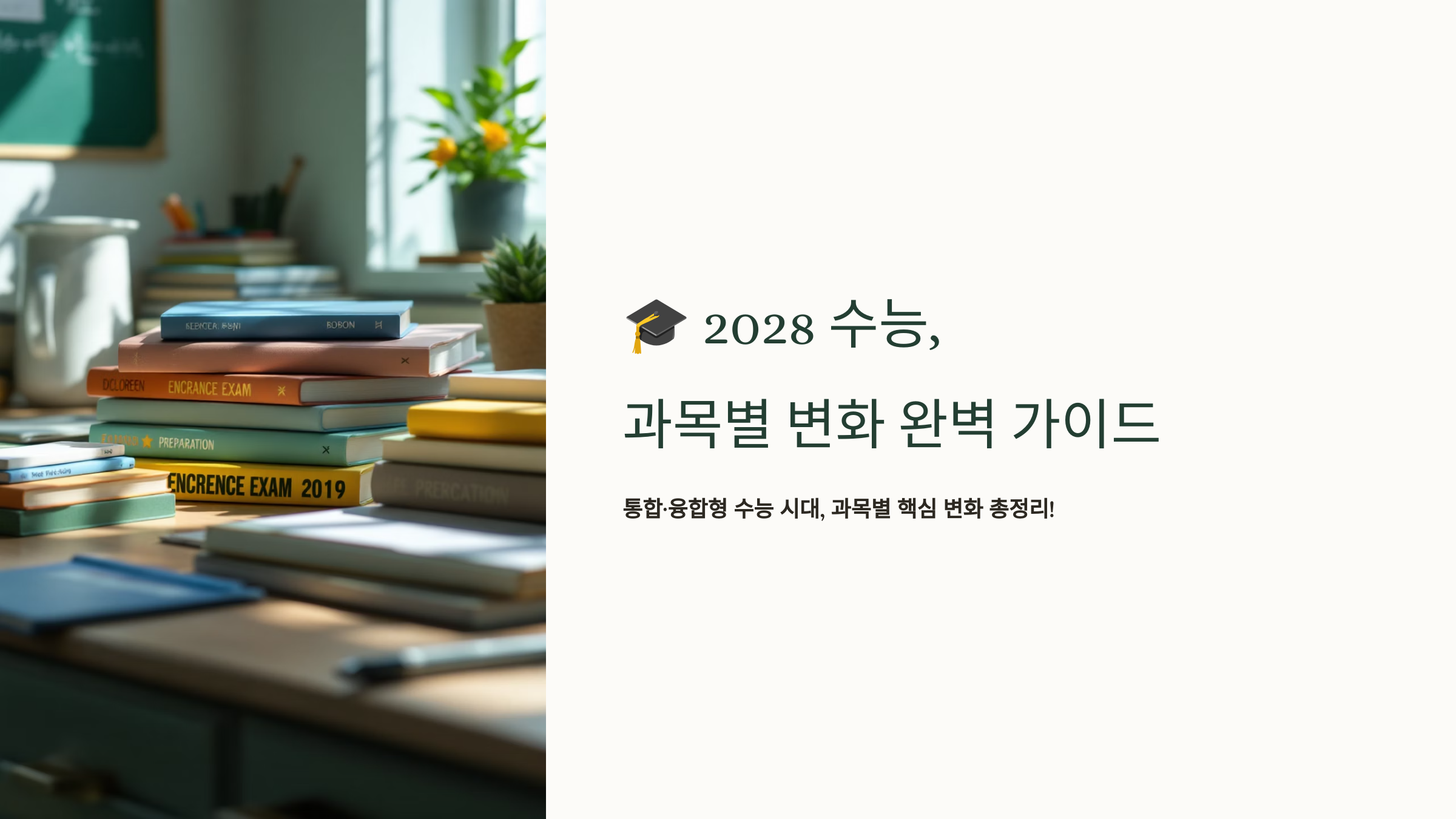 2028수능, 과목별 변화 완벽 가이드