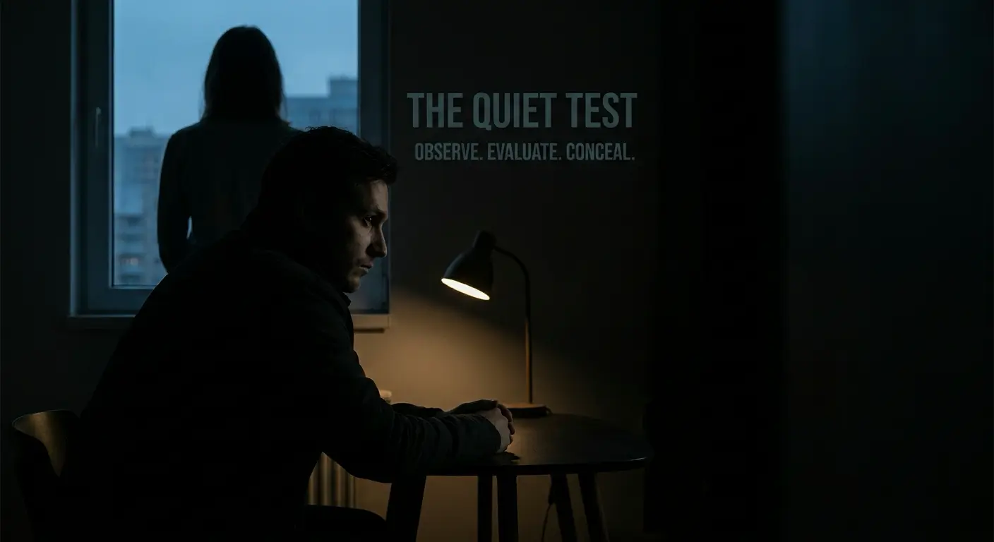 상대를 시험하는 행동을 표현한 심리 이미지