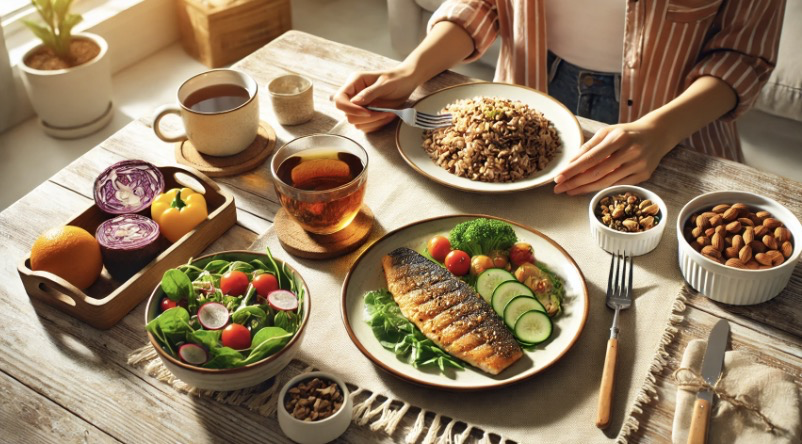 따뜻하고 건강한 저녁 식사