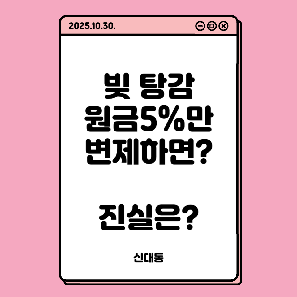 개인 채무 탕감, 원금 5%만 갚으면? 신청과 대상, 방법 정리