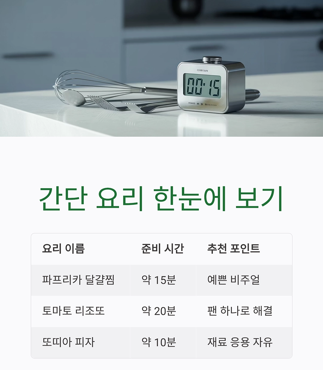 집에서도 근사하게! 간단하지만 특별한 요리 만들기