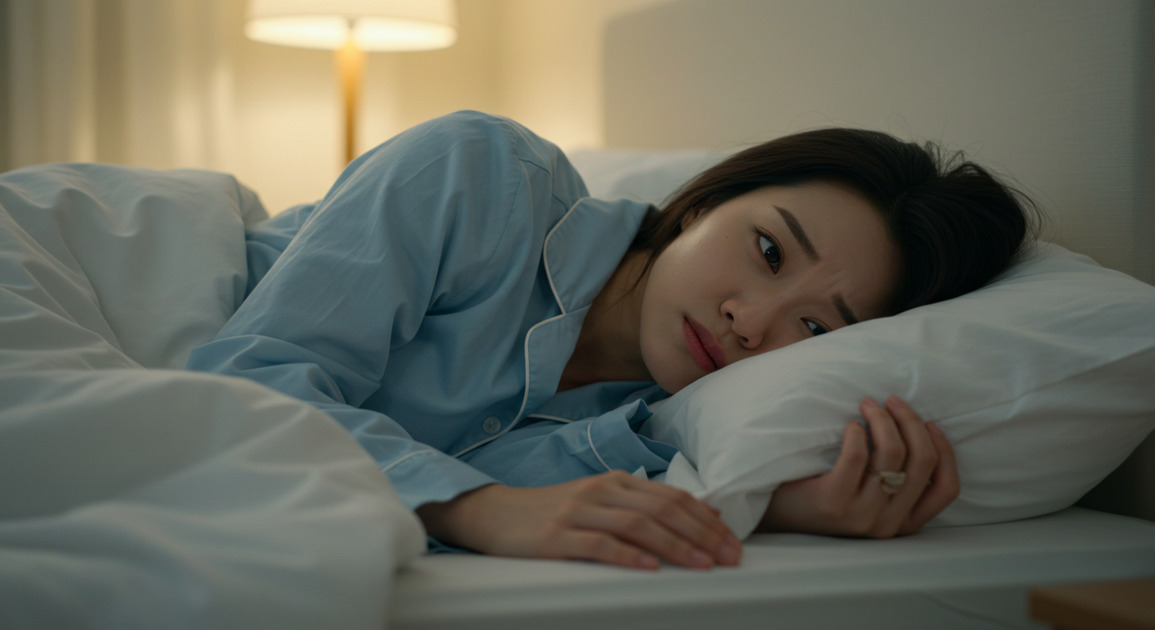 여성의 불면증 이미지