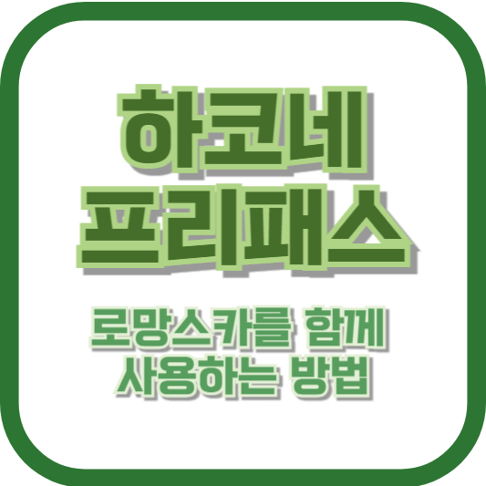 하코네 프리패스와 로망스카를 함께 사용하는 방법