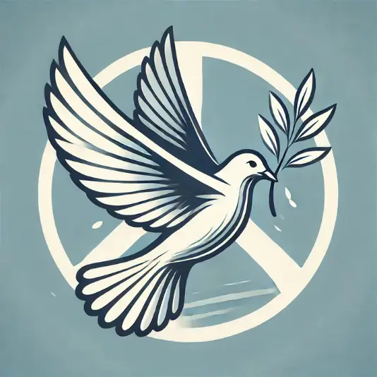 비폭력 저항을 상징하는 간디의 평화적인 상징 비둘기
