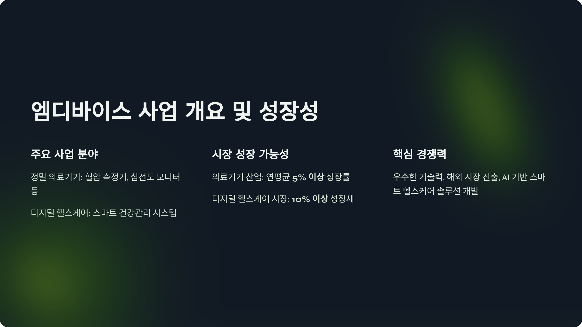 엠디바이스 사업 개요 및 성장성