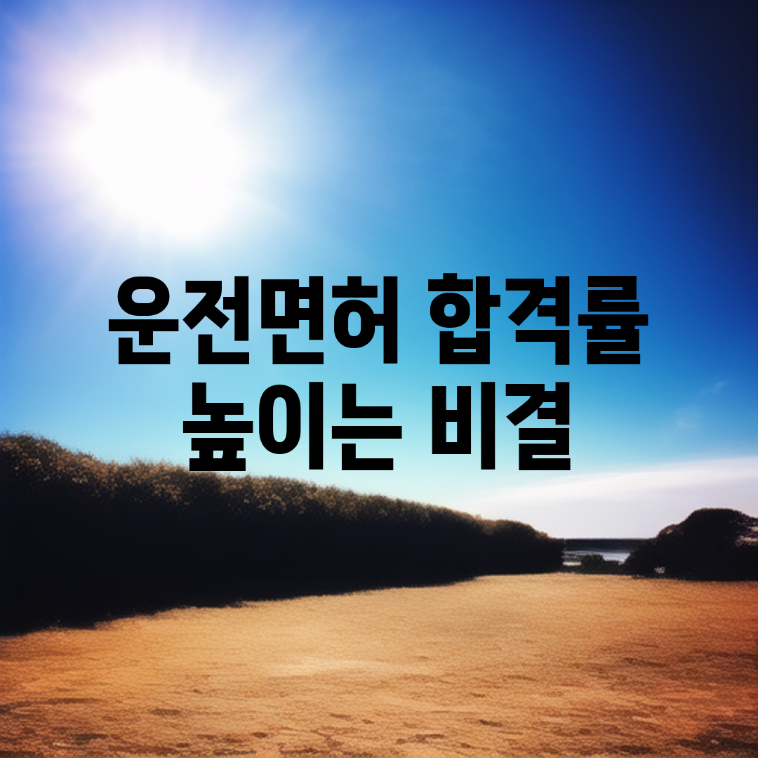 운전면허 합격률 높이는 비결