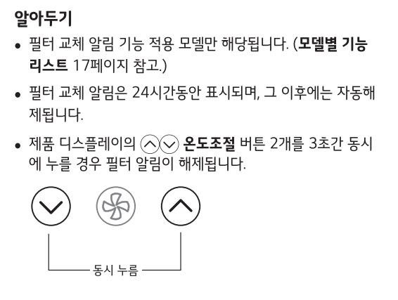 에어컨 필터 잔여량 초기화