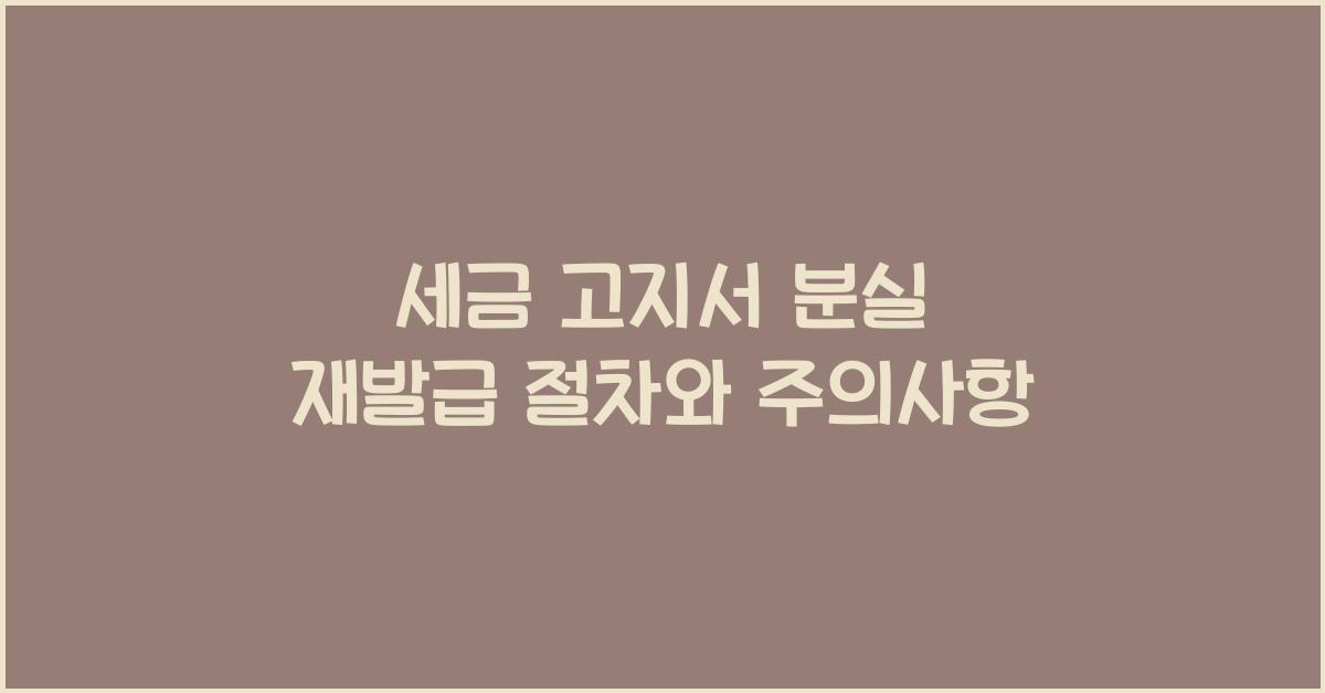 세금 고지서 분실 재발급