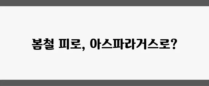 아스파라거스 효능 (피로 해소에 좋은 봄철 채소)