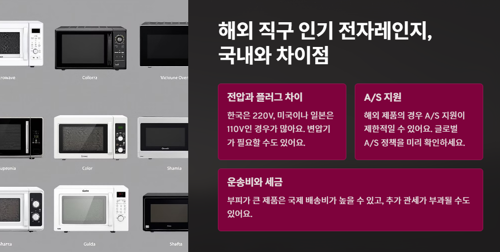 해외 직구 인기 전자레인지, 국내와 차이점