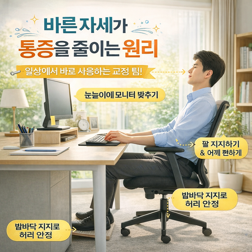 바른 자세가 통증을 줄이는 원리와 일상에서 바로 쓰는 교정 팁