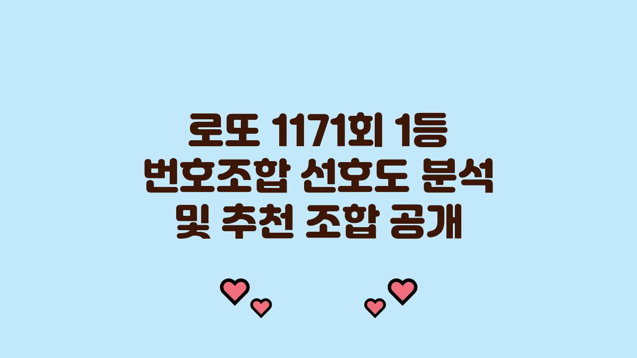 로또 1171회 1등 번호조합 선호도