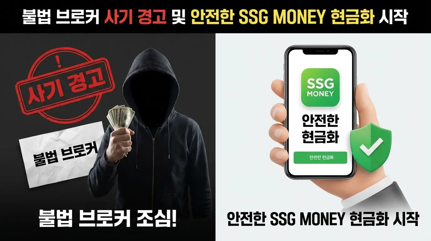 불법 브로커 사기 경고 및 안전한 ssg money 현금화 시작