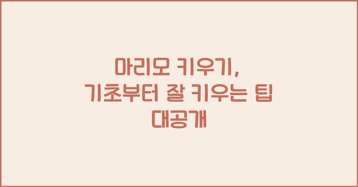 마리모 키우기
