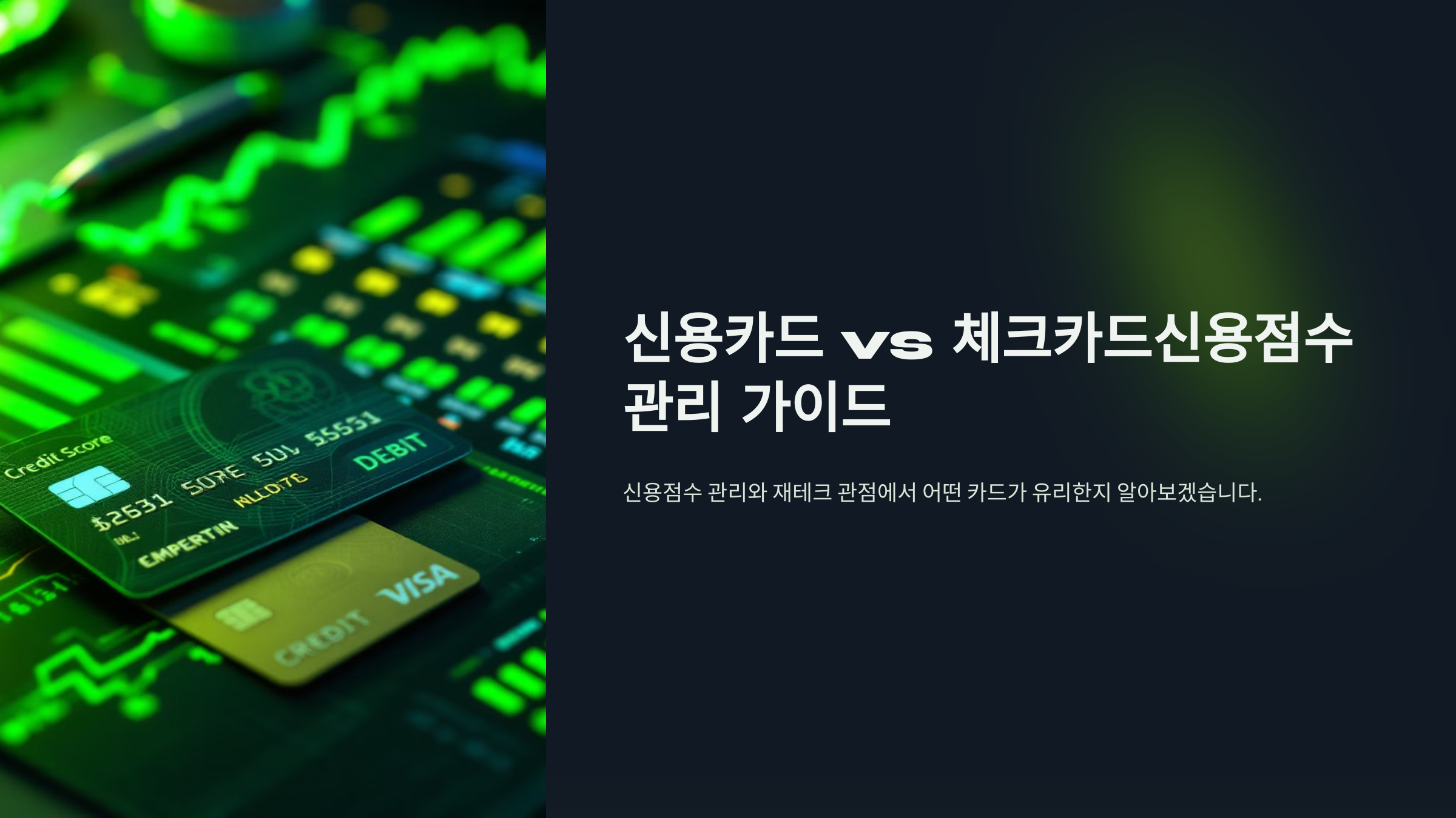 신용카드 vs 체크카드 신용점수 관리 가이드