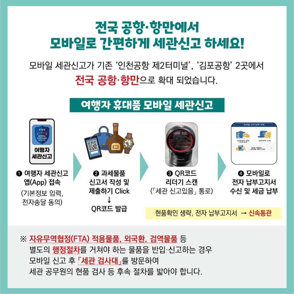 여행자 휴대품 모바일 세관신고