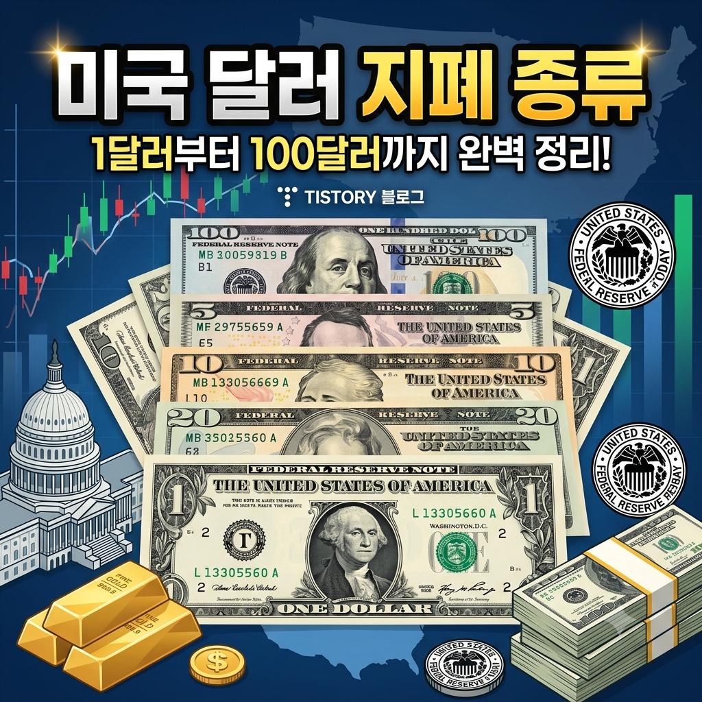 미국 달러 지폐 종류 총정리: 1달러부터 100달러까지 인물과 특징