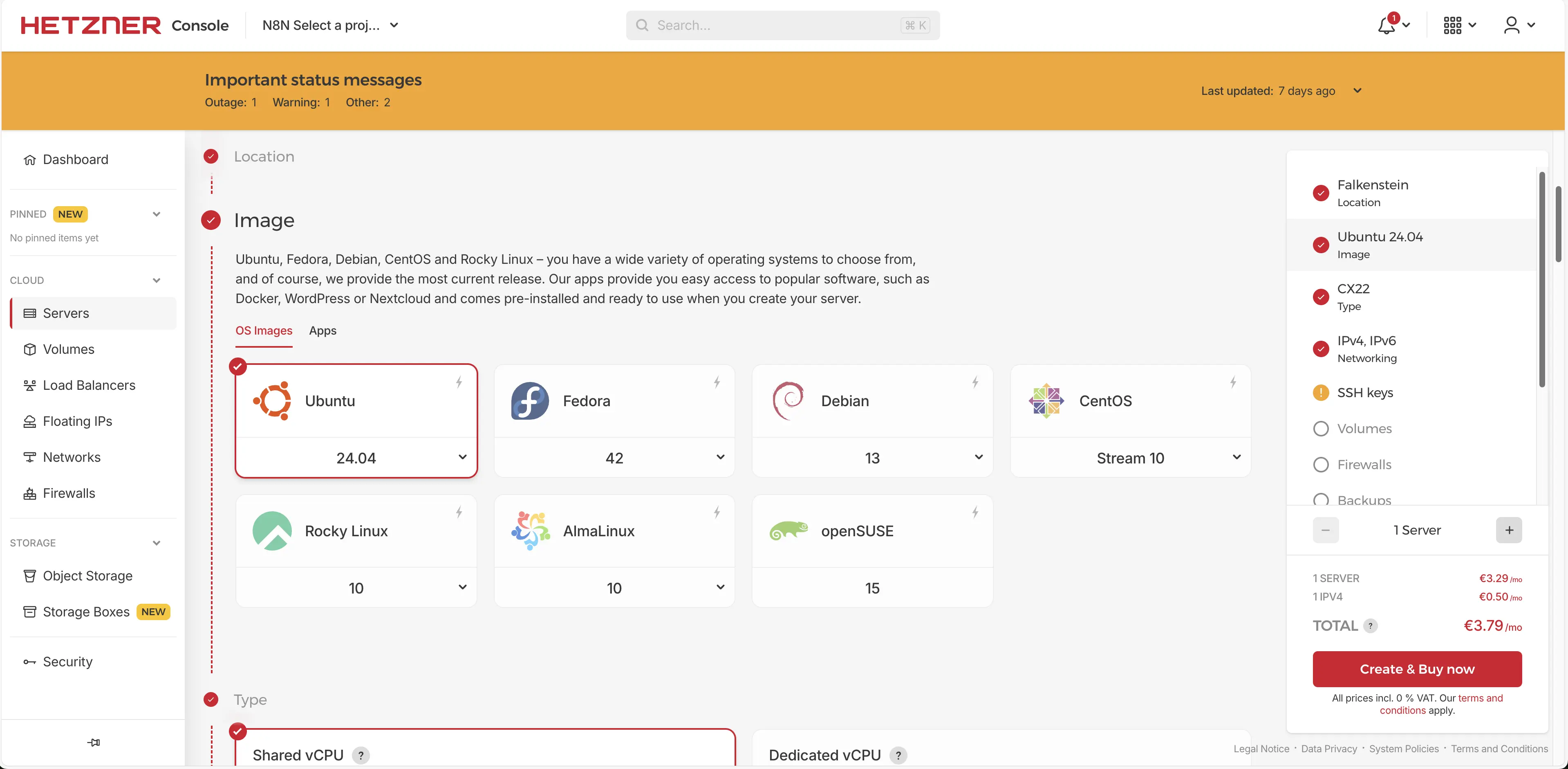 운영체제 선택 - 운영체제 선택 화면