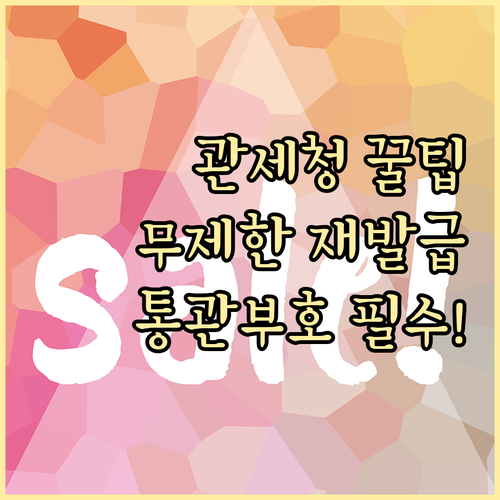 관세청 유니패스 개인통관고유부호 재발..