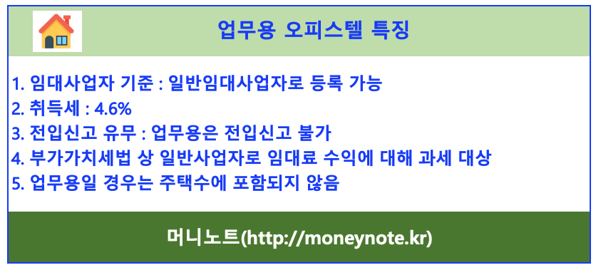 업무용-오피스텔특징