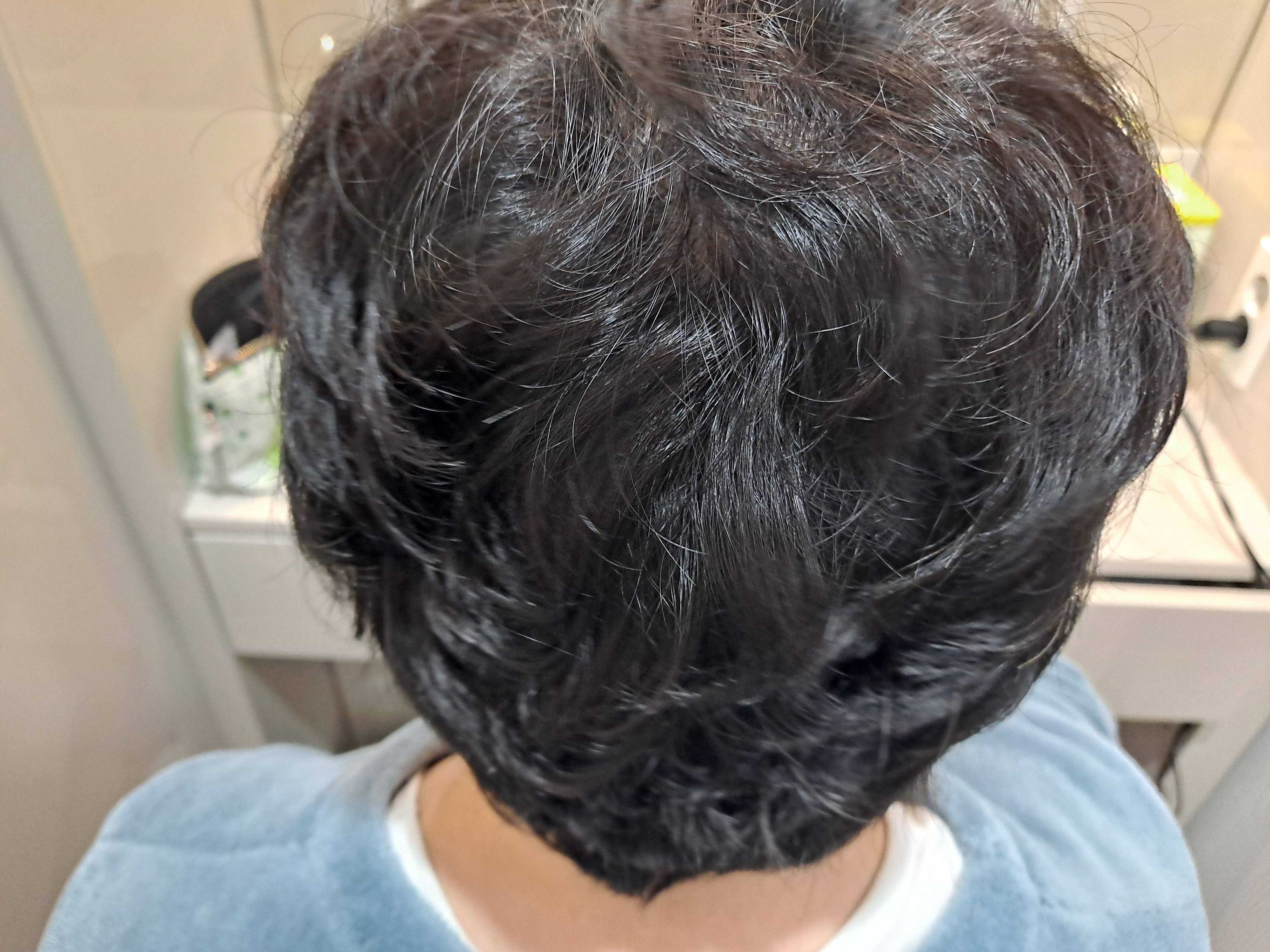 남자-파마-후-머리