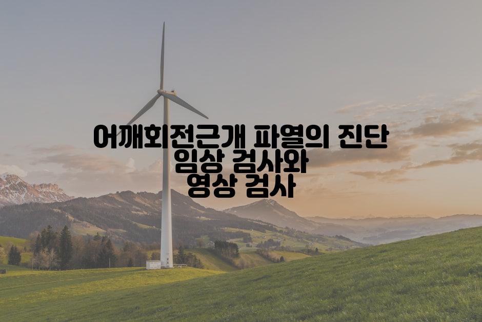 어깨회전근개 파열의 진단 임상 검사와 영상 검사