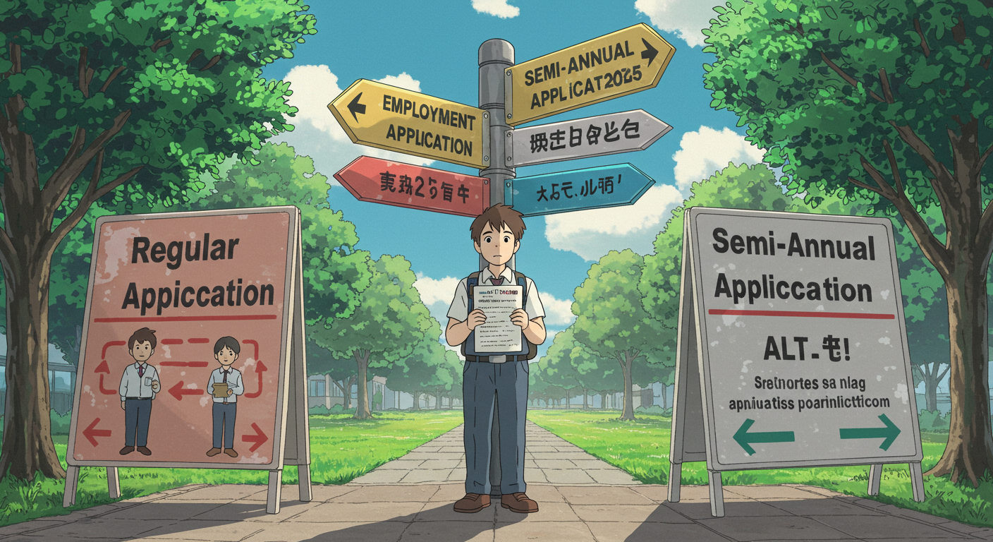 정기 접수와 반기 접수 중 선택을 고민하는 직장인