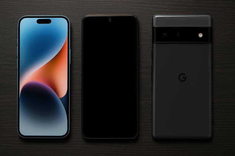 아이폰 17, 갤럭시, 픽셀 스마트폰 나란히 비교 컷