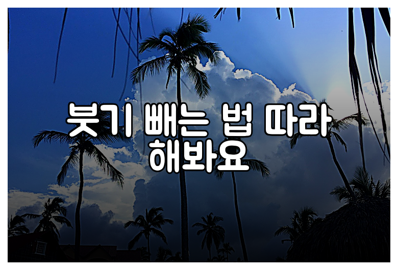 붓기 빼는 법 따라 해봐요