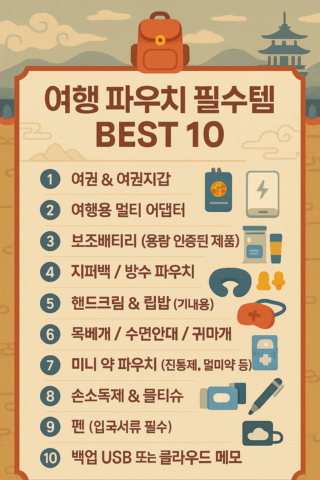 여행 파우치 필수템 BEST 10