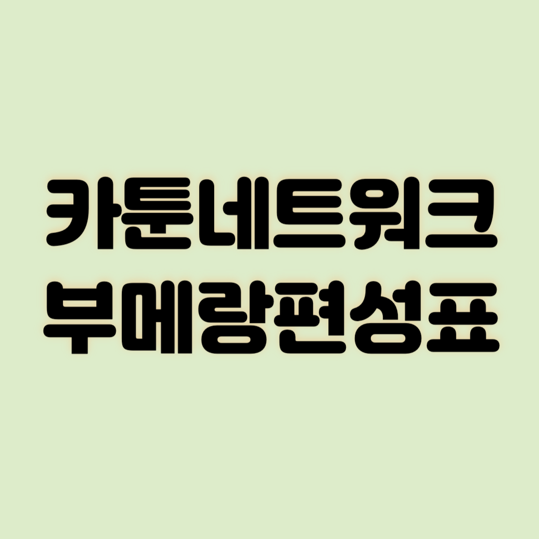 카툰네트워크 부메랑 편성표