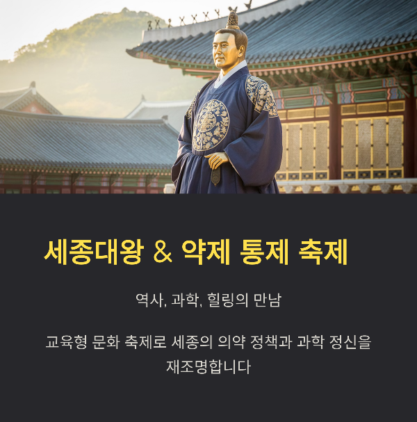 세종대왕 &amp; 약의 날 축제: 과학과 인문이 어우러진 3일간의 체험 여행