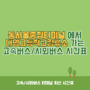 동서울종합터미널에서 대명고등학교정류소 가는 고속버스_시외버스 시간표 최신정보