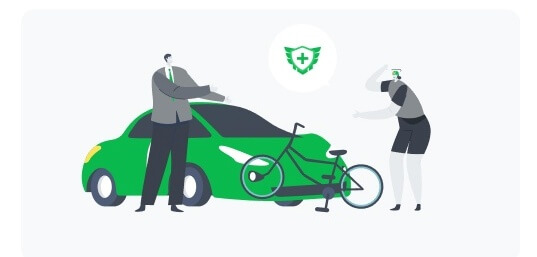 지쿠터와 자동차의 사고 이미지