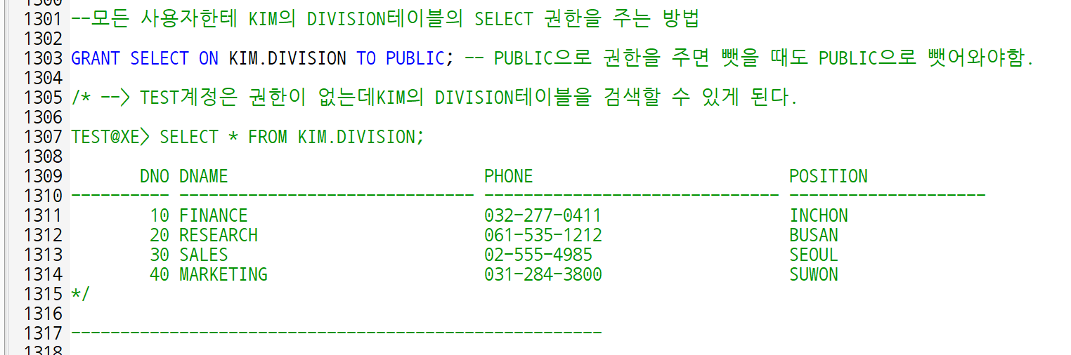 (OBJECT) 오브젝트 권한