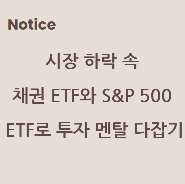 시장 하락 속 채권 ETF와 S&P 500 ETF로 투자 멘탈 다잡기
