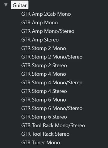 큐베이스 기타(Guitar) 플러그인: GTR, Amp, Stomp