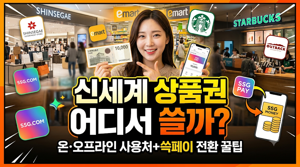 신세계 상품권 어디서 쓸까? 온/오프라인 사용처+쓱페이 전환 꿀팁