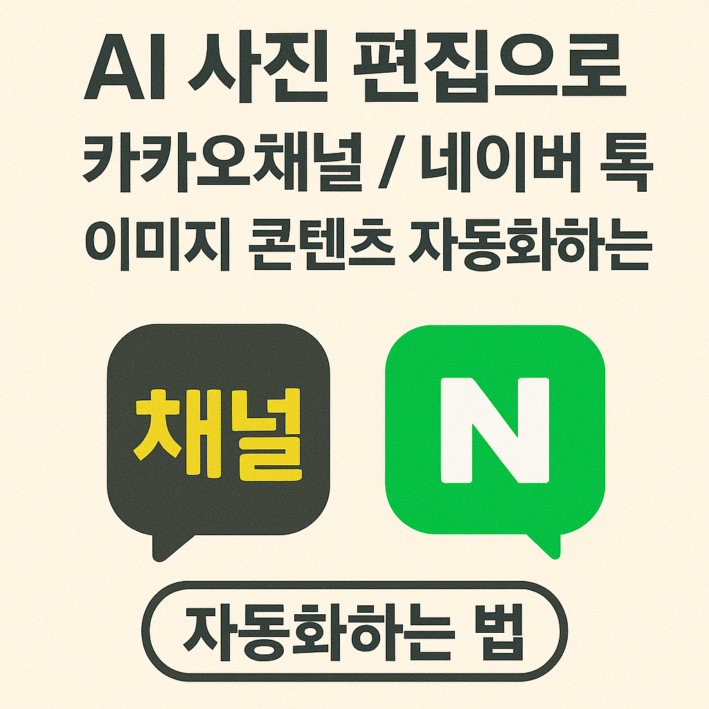 AI 사진 편집으로 카카오채널/네이버 톡톡 이미지 콘텐츠 자동화
