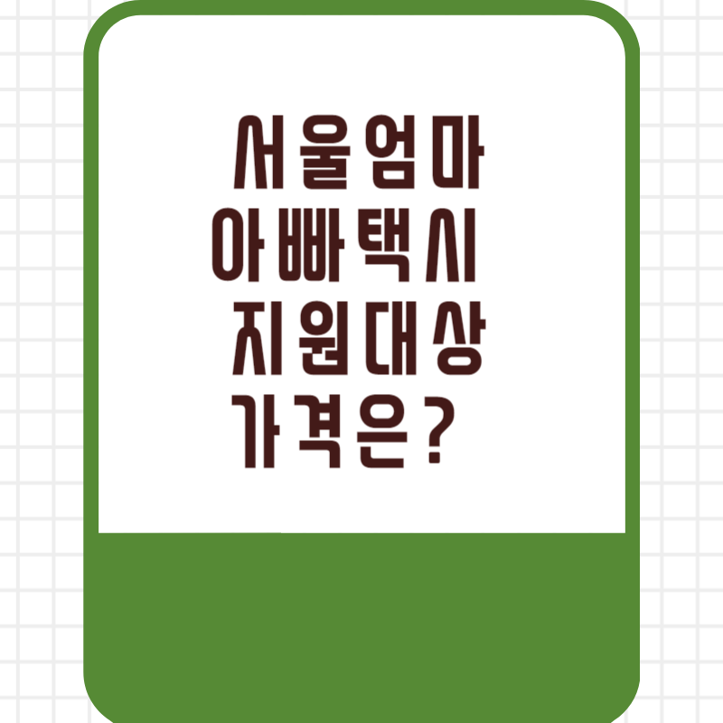 서울엄마아빠택시 지원대상 지원 혜택 서류 금액 신청 방법 사용방법
