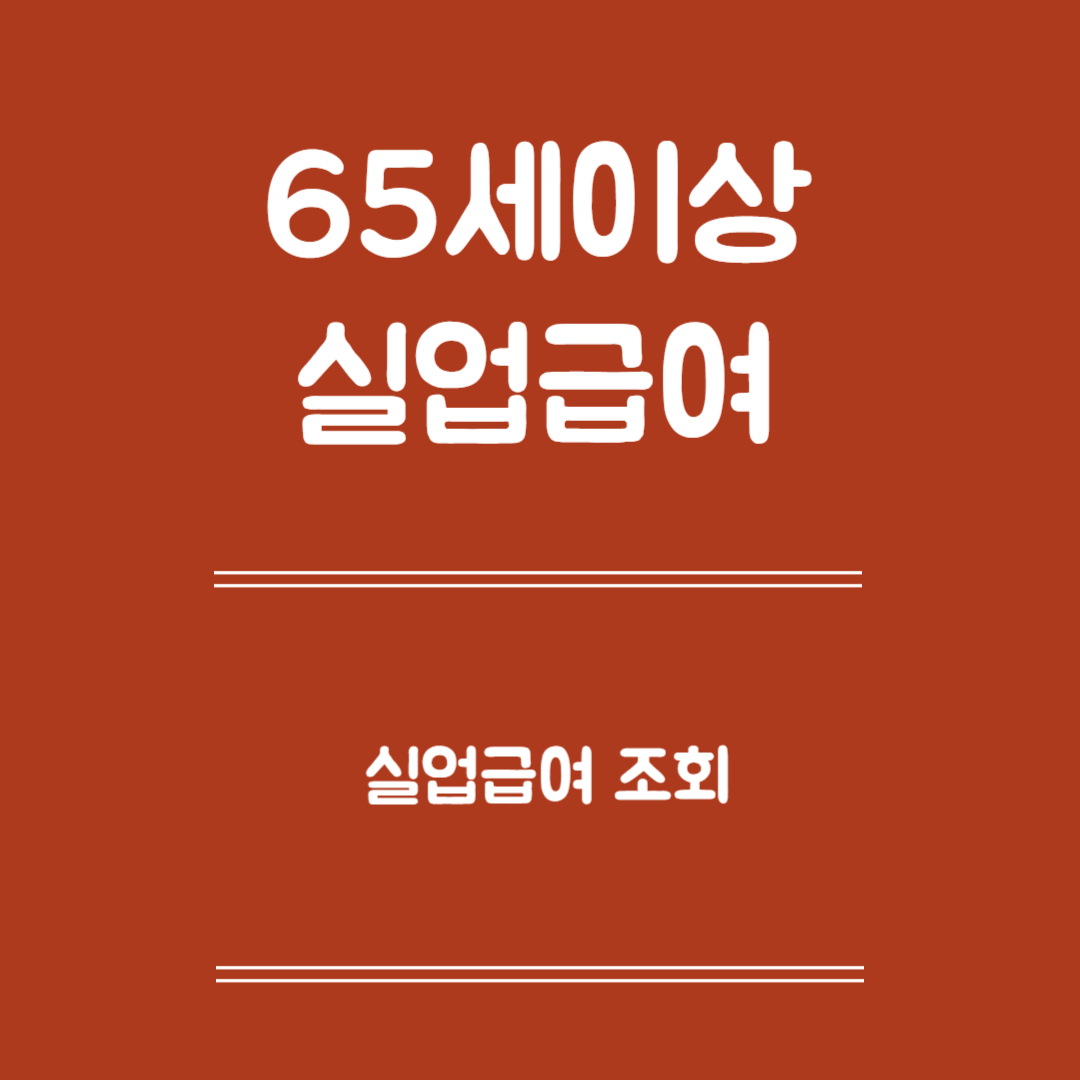 65세 이상 신규취업자 실업급여 조회 - 실업급여 대상, 조회방법, 유의사항