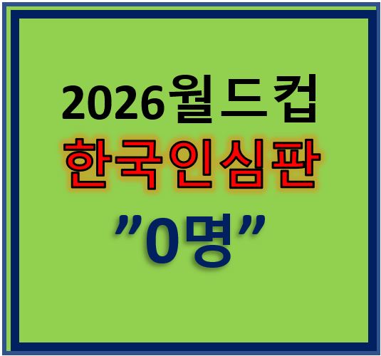 2026 월드컵 한국인심판 제로