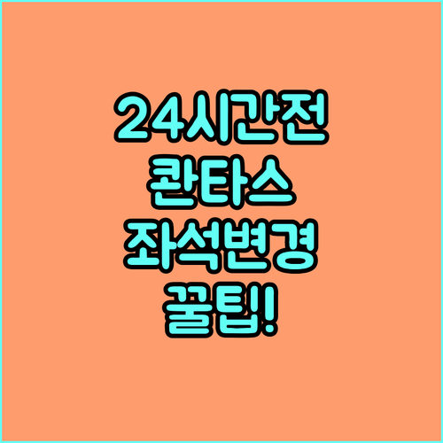 출발 24시간 전 콴타스 좌석 변경 ..