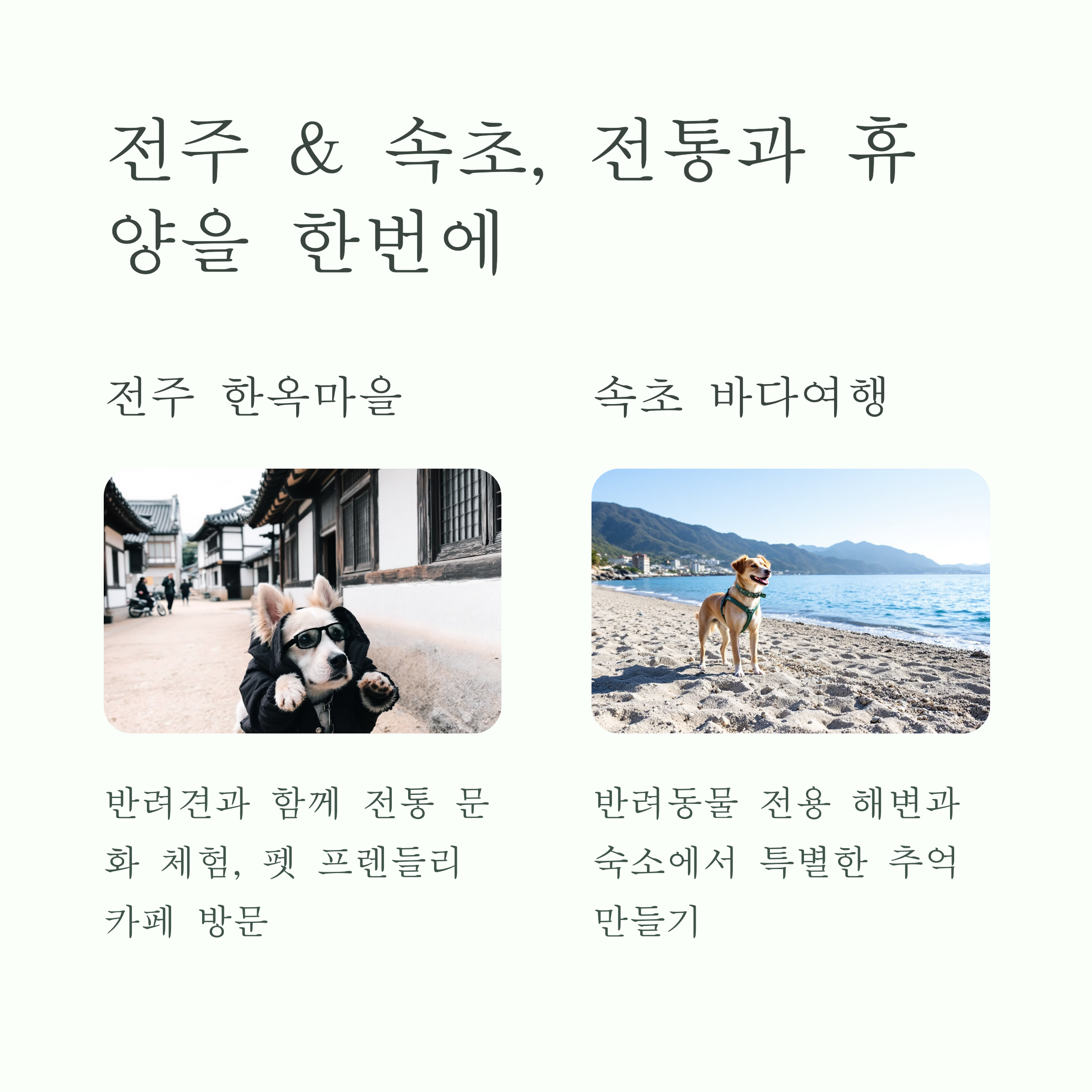 전주와 속초, 전통과 휴양을 한번에