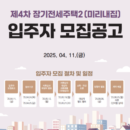 미리내집 4차 공고 서울 신청 자격 조건 기간 일정 소득 기준 총정리