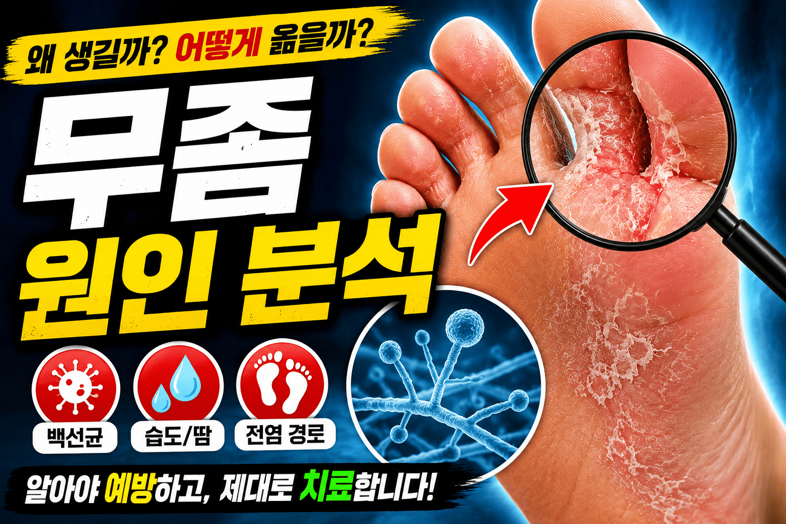 무좀 원인 분석(백선균, 습도, 전염)