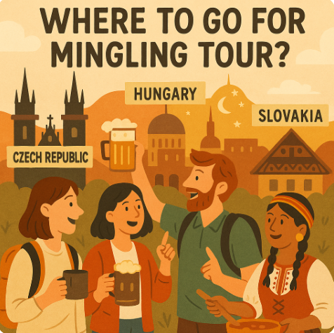 체코 헝가리 슬로바키아 밍글링 투어 일러스트 사진